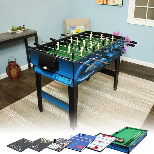 10-in-1 Game Table - Combination Table with Billiards, Push Hockey, Foosball, Ping Pong, and More - San Co Sports
